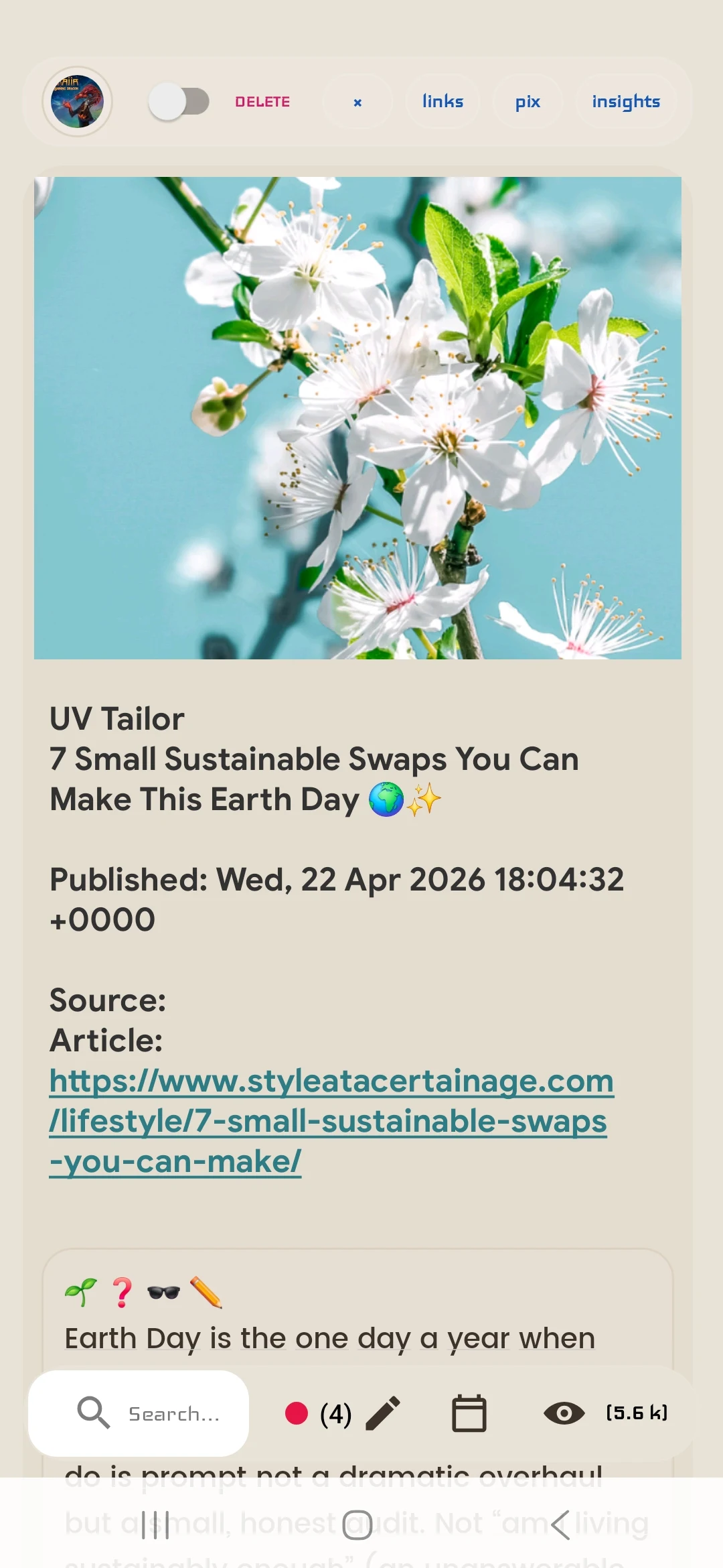 Link screenshot